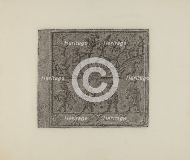 Pa. German Stove Plate, c. 1936. Creator: Elmer G Anderson.