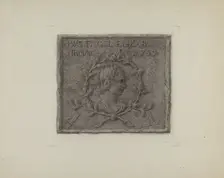 Pa. German Stove Plate, c. 1936. Creator: Elmer G Anderson