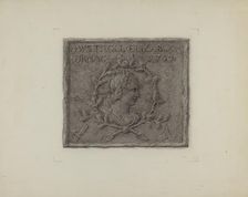 Pa. German Stove Plate, c. 1936. Creator: Elmer G Anderson