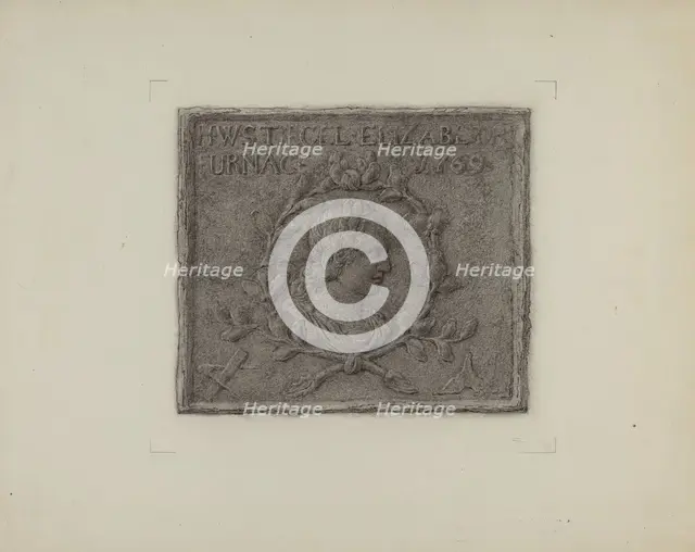 Pa. German Stove Plate, c. 1936. Creator: Elmer G Anderson.