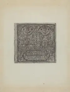 Pa. German Stove Plate, c. 1936. Creator: Elmer G Anderson