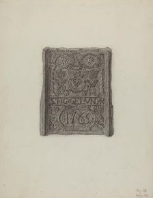 Pa. German Stove Plate, c. 1936. Creator: Elmer G Anderson