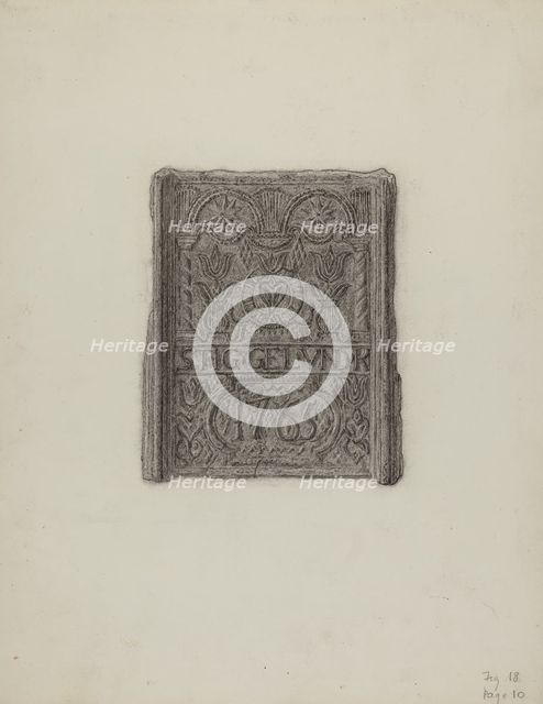 Pa. German Stove Plate, c. 1936. Creator: Elmer G Anderson.
