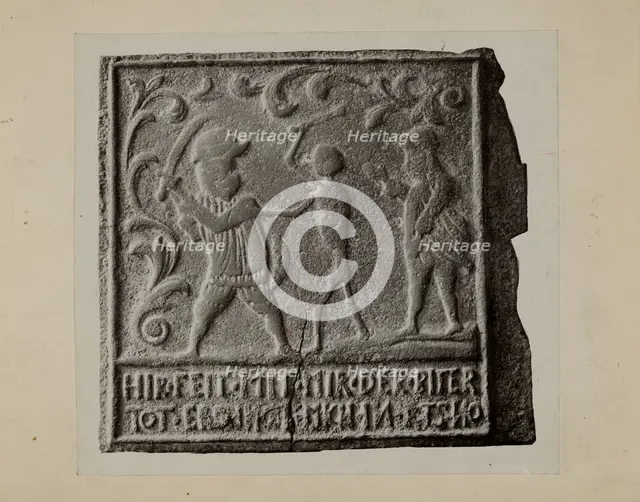 Pa. German Stove Plate, c. 1937. Creator: Charles Von Urban.