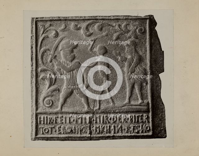 Pa. German Stove Plate, c. 1937. Creator: Charles Von Urban.