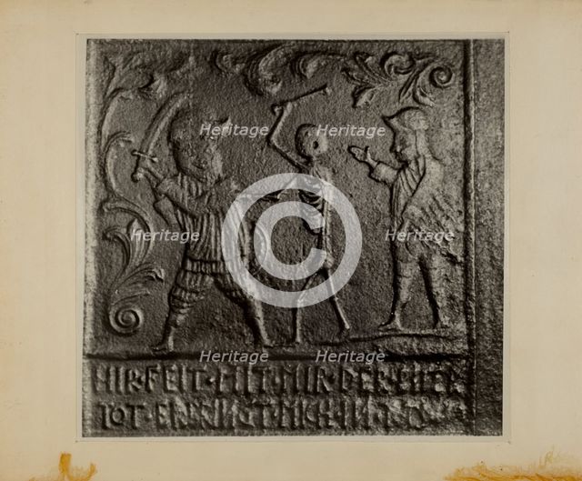 Pa. German Stove Plate, c. 1937. Creator: Charles Von Urban.
