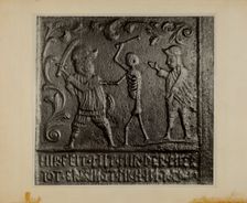 Pa. German Stove Plate, c. 1937. Creator: Charles Von Urban