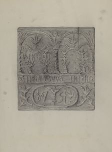 Pa. German Stove Plate, c. 1937. Creator: Roy Weber