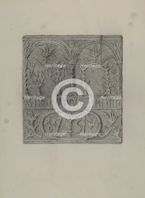 Pa. German Stove Plate, c. 1937. Creator: Roy Weber.