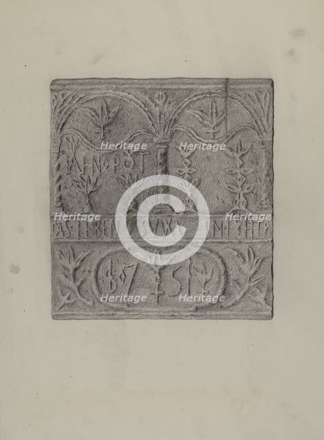 Pa. German Stove Plate, c. 1937. Creator: Roy Weber.