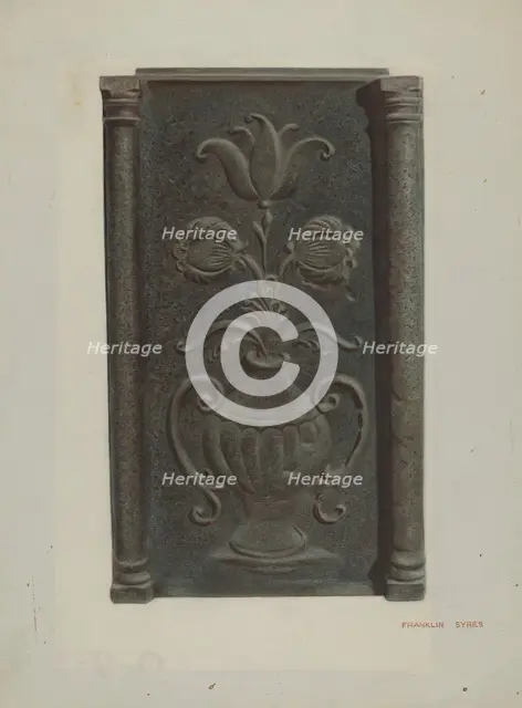 Pa. German Stove Plate, c. 1939. Creator: Franklyn Syres.