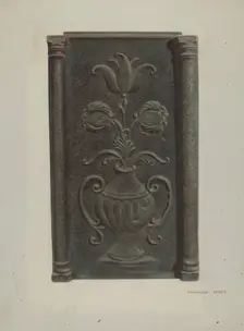 Pa. German Stove Plate, c. 1939. Creator: Franklyn Syres