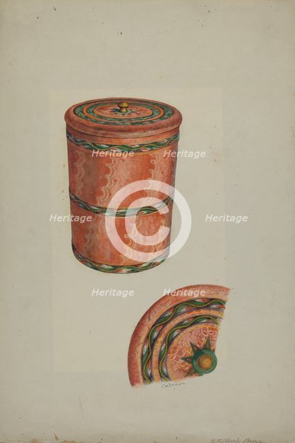 Pa. German Sugar Tub, 1935/1942. Creator: Ethelbert Brown.