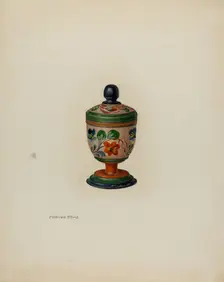 Pa. German Saffron Box, c. 1941. Creator: Mildred Ford