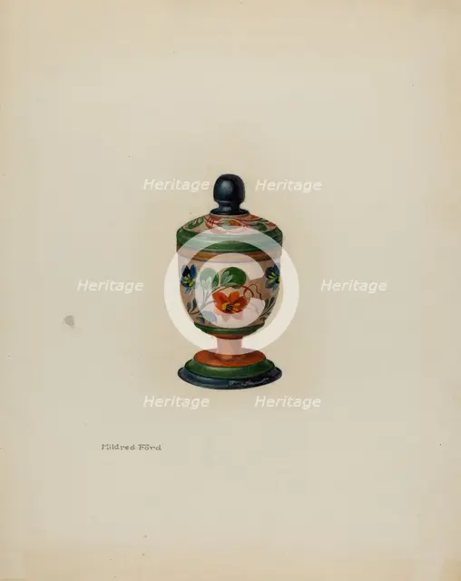 Pa. German Saffron Box, c. 1941. Creator: Mildred Ford.