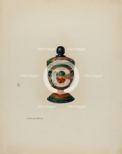 Pa. German Saffron Box, c. 1941. Creator: Mildred Ford.