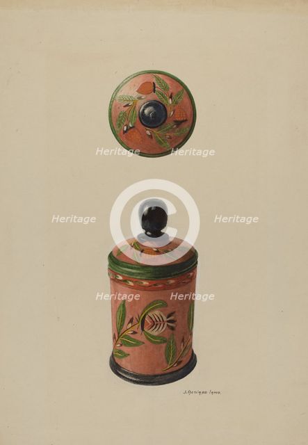 Pa. German Saffron Box, c. 1939. Creator: J. Howard Iams.