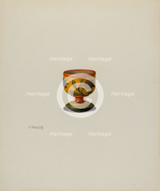 Pa. German Salt Cup, c. 1941. Creator: Charles Henning.