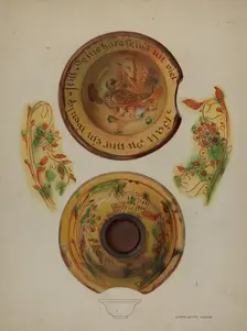Pa. German Shaving Basin, c. 1937. Creator: Charlotte Angus