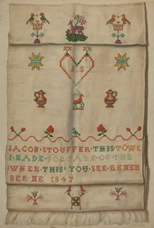 Pa. German Show Towel, c. 1937. Creator: Frances Lichten