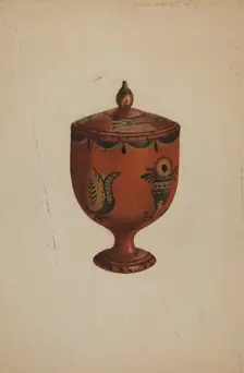 Pa. German Spice Jar, c. 1938. Creator: Betty Jean Davis
