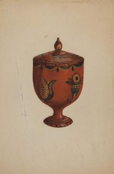 Pa. German Spice Jar, c. 1938. Creator: Betty Jean Davis