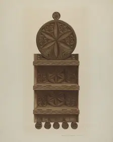 Pa. German Spoon Rack, c. 1942. Creator: William H Edwards