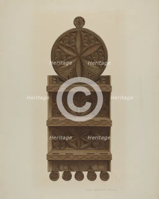 Pa. German Spoon Rack, c. 1942. Creator: William H Edwards.
