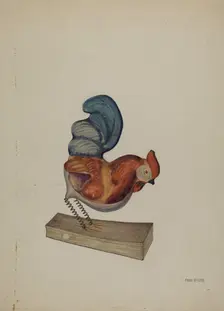 Pa. German Squeak Toy Rooster, c. 1938. Creator: Frank McEntee