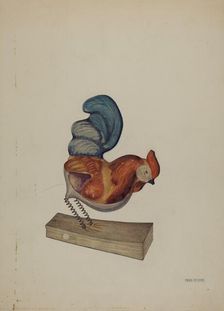Pa. German Squeak Toy Rooster, c. 1938. Creator: Frank McEntee