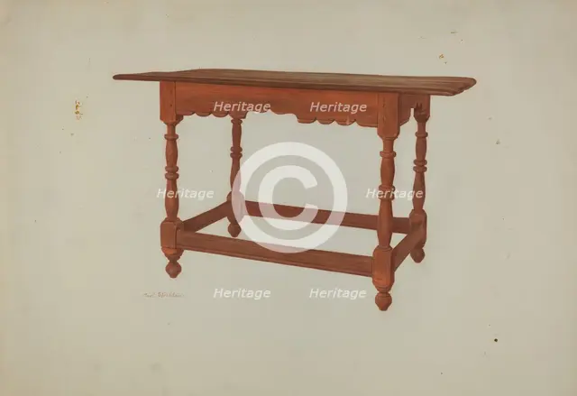 Pa. German Table, c. 1941. Creator: Carl Strehlau.