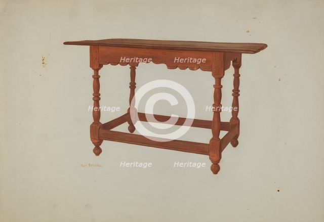 Pa. German Table, c. 1941. Creator: Carl Strehlau.