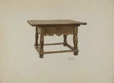 Pa. German Table, c. 1937. Creator: Frances Lichten