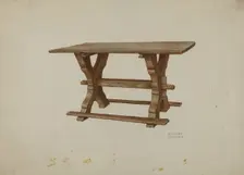 Pa. German Table, c. 1938. Creator: Frances Lichten