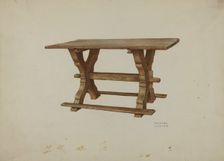 Pa. German Table, c. 1938. Creator: Frances Lichten