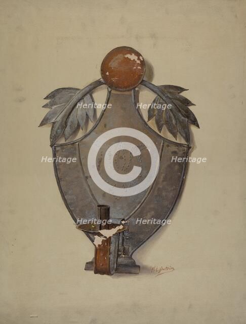 Pa. German Tin Sconce, c. 1937. Creator: William L Antrim.