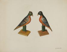 Pa. German Toy Birds, c. 1939. Creator: Arsen Maralian