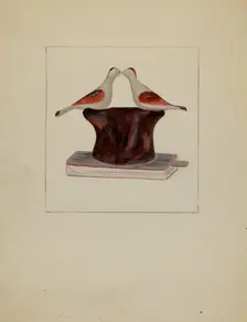 Pa. German Toy Lovebirds, c. 1936. Creator: Ruth Bialostosky