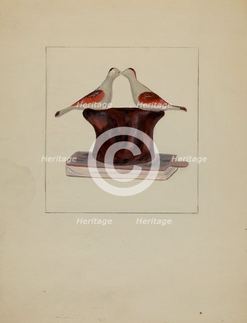 Pa. German Toy Lovebirds, c. 1936. Creator: Ruth Bialostosky.