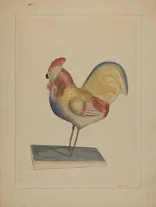 Pa. German Toy Rooster w/ Bellows, c. 1936. Creator: John Fisk