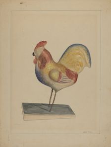 Pa. German Toy Rooster w/ Bellows, c. 1936. Creator: John Fisk