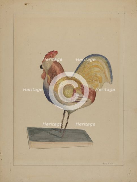 Pa. German Toy Rooster w/ Bellows, c. 1936. Creator: John Fisk.