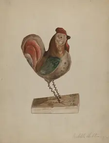 Pa. German Toy Rooster with Bellows, 1935/1942. Creator: Isabelle De Strange