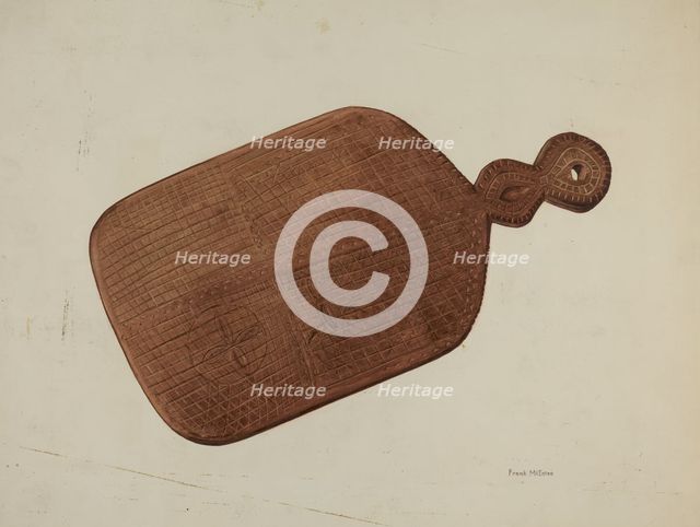 Pa. German Treen Pie Board, c. 1938. Creator: Frank McEntee.