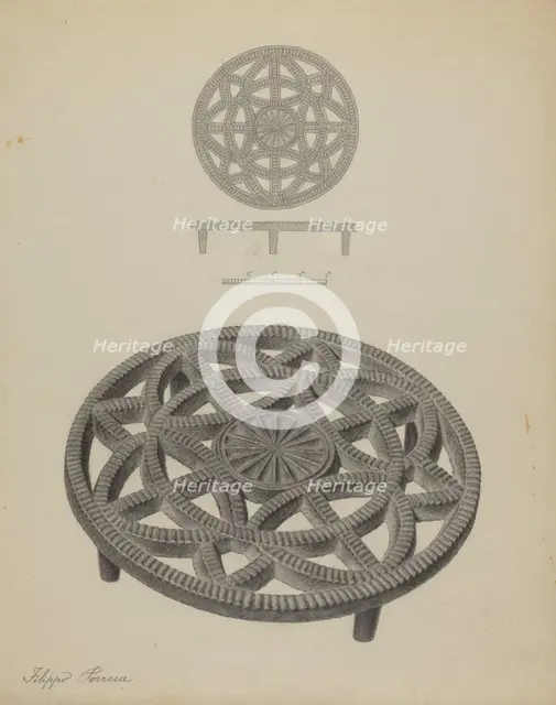 Pa. German Trivet, c. 1938. Creator: Filippo Porreca.