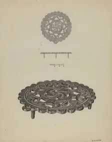 Pa. German Trivet, c. 1938. Creator: Herman Bader