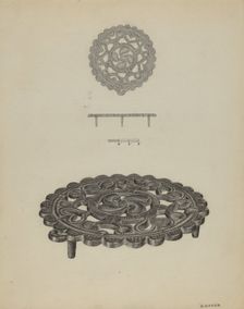 Pa. German Trivet, c. 1938. Creator: Herman Bader