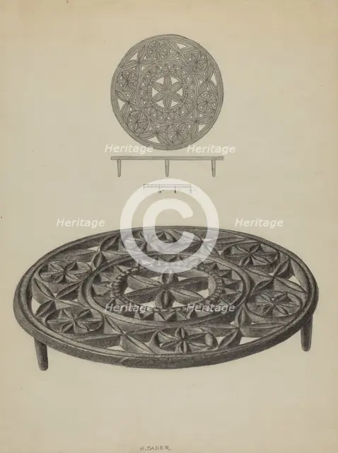 Pa. German Trivet, c. 1938. Creator: Herman Bader.