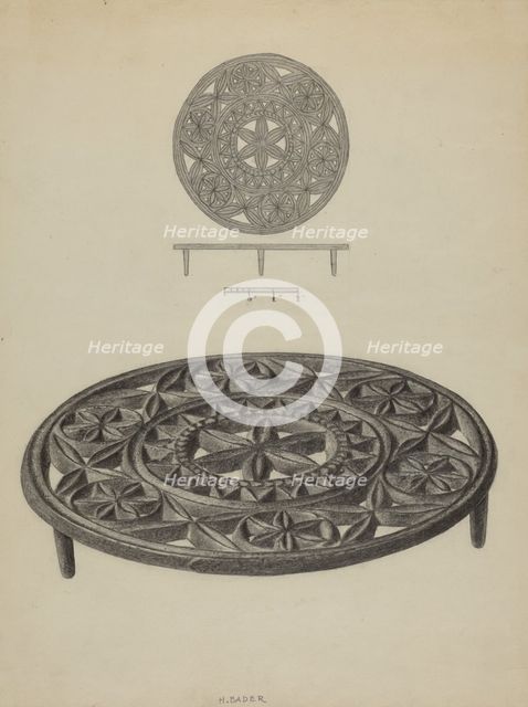 Pa. German Trivet, c. 1938. Creator: Herman Bader.