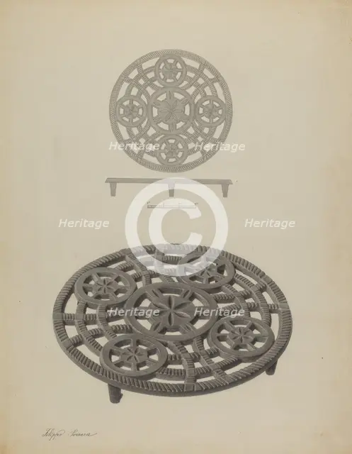 Pa. German Trivet, c. 1939. Creator: Filippo Porreca.